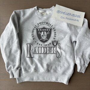 Vintage Oakland Raiders Football Crewneck Sweatshirt 90s NFL Raiders Shirt Tee